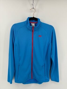 Helly Hansen Blue Zip-Up Sweater with Red Trim
